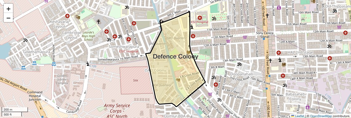 Check Time Travel of Defence Colony, Bangalore