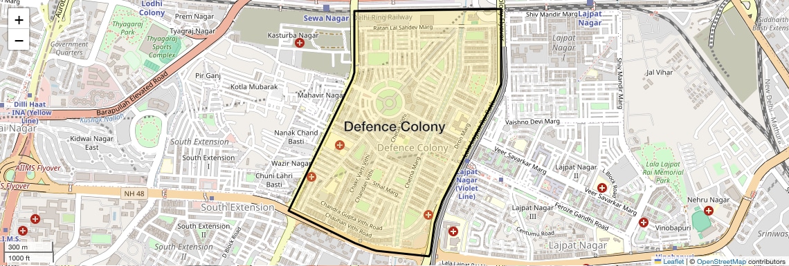 Defence Colony Map