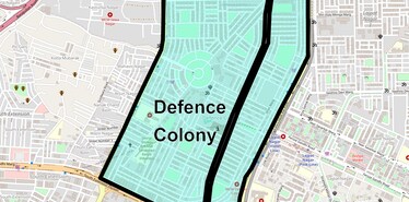 Location Map of Defence Colony, Delhi