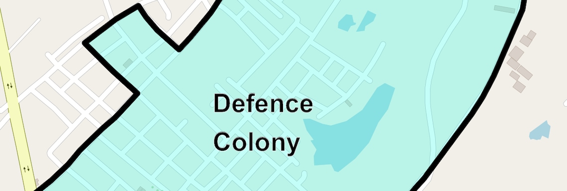 Location Map of Defence Colony, Ghaziabad