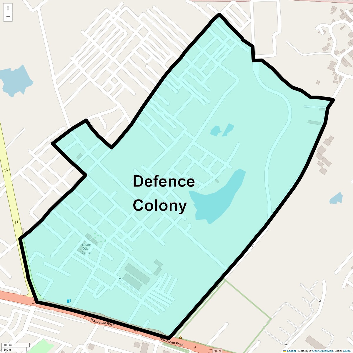 Location Map of Defence Colony, Ghaziabad