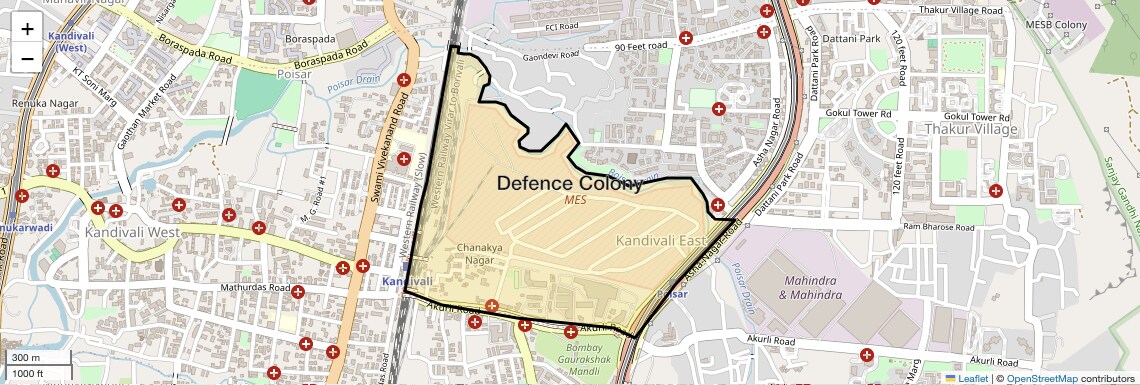 Location Map of Defence Colony, Mumbai