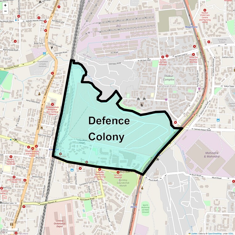 Location Map of Defence Colony