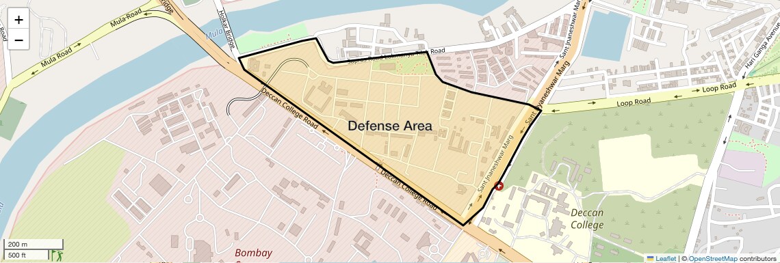 Location Map of Defense Area, Pune