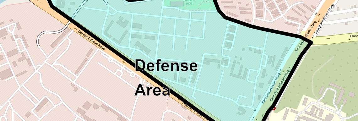 Location Map of Defense Area, Pune