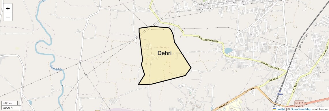 Location Map of Dehri, Indore