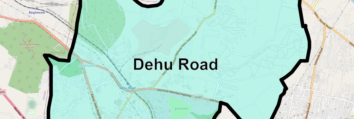 Location Map of Dehu Road, Pune