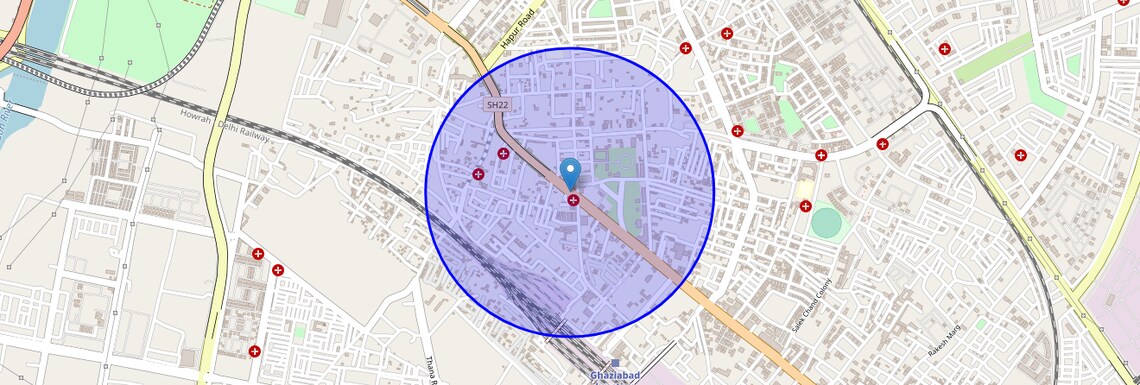 Location Map of Delhi Ghaziabad Road, Ghaziabad