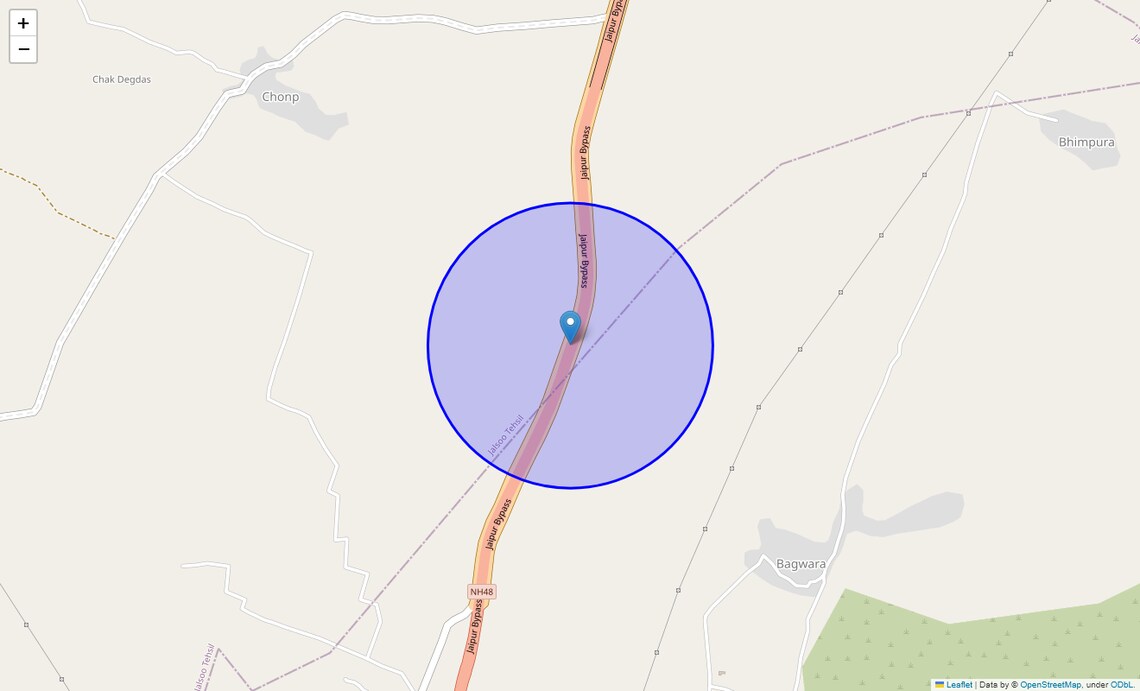 Location Map of DelhI-Jaipur Expressway, Jaipur