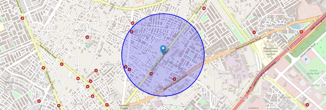 Location Map of Delhi Road, Gurgaon