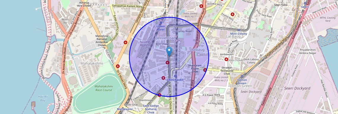 Location Map of Delisle Road, Mumbai
