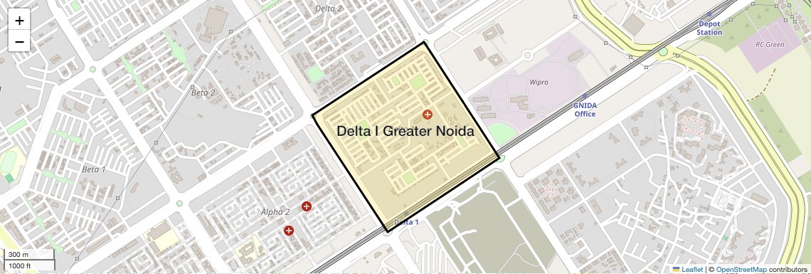 Location Map of Delta I Greater Noida, Greater Noida