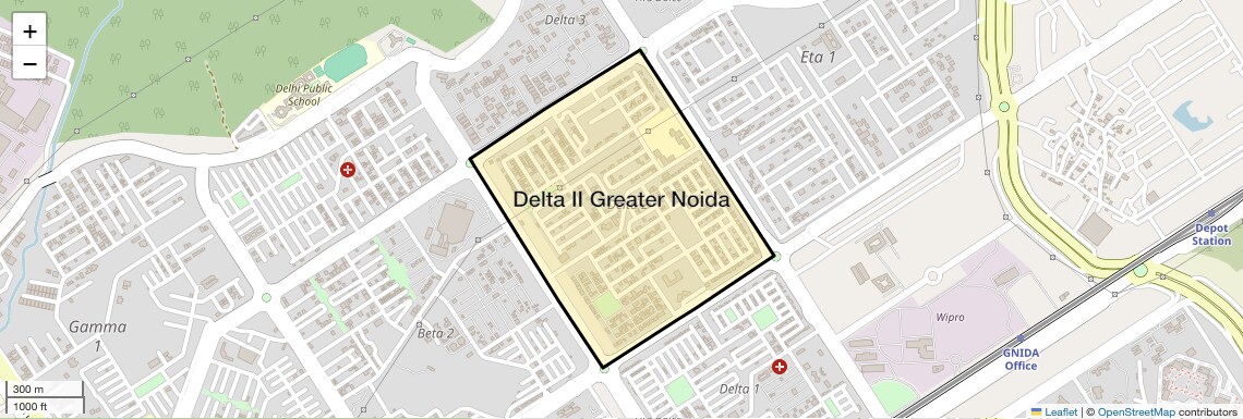 Location Map of Delta II Greater Noida, Greater Noida