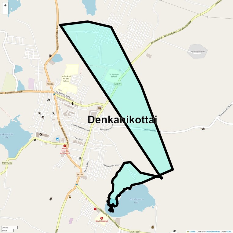 Location Map of Denkanikottai