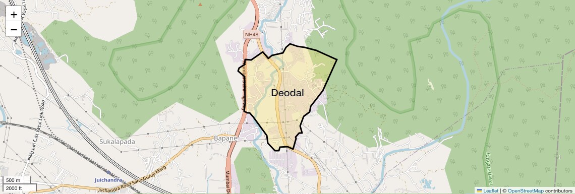 Location Map of Deodal, Palghar