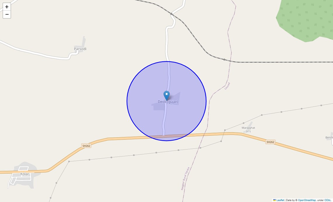 Location Map of Deoli gujar, Nagpur