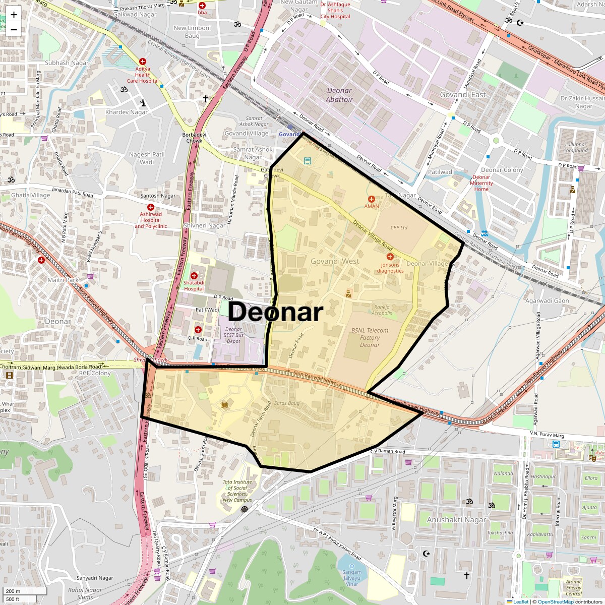 Location Map of Deonar, Mumbai