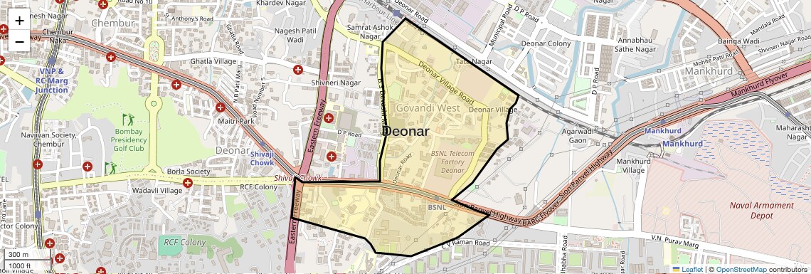 Location Map of Deonar, Mumbai