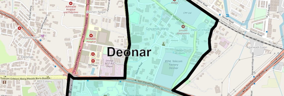 Location Map of Deonar, Mumbai