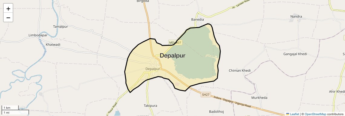 Location Map of Depalpur, Indore