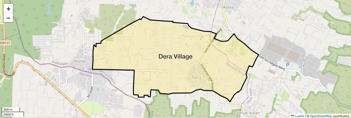 Location Map of Dera Village, Delhi