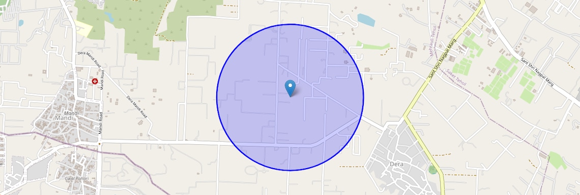 Location Map of Dera Village, Delhi