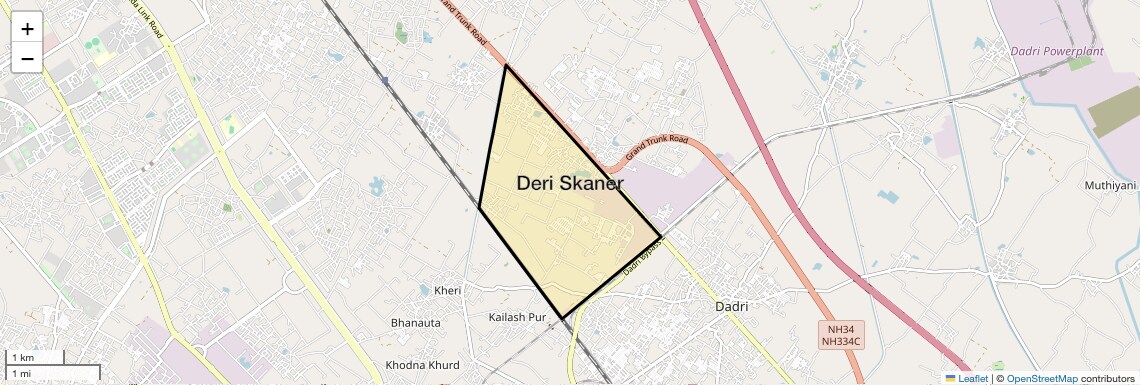 Location Map of Deri Skaner, Greater Noida