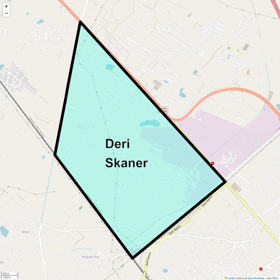 Location Map of Deri Skaner, Greater Noida