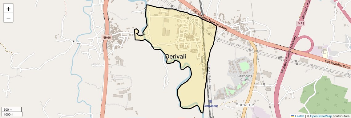 Location Map of Derivali, Navi Mumbai