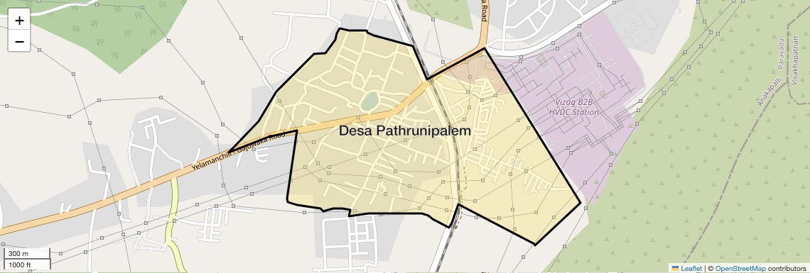 Location Map of Desa Pathrunipalem, Vizag