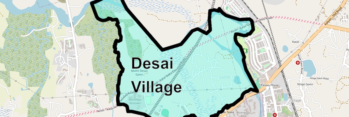 Location Map of Desai Village, Thane