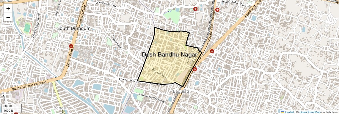 Location Map of Desh Bandhu Nagar, Kolkata