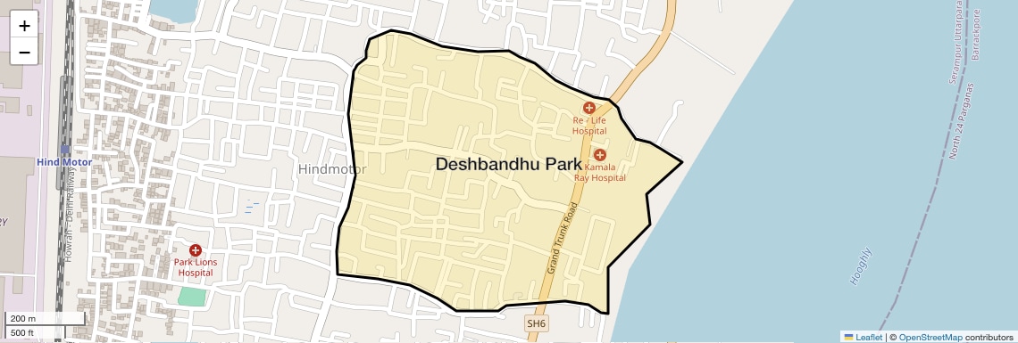 Location Map of Deshbandhu Park, Kolkata