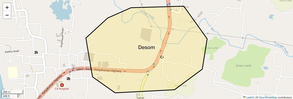 Location Map of Desom, Kochi