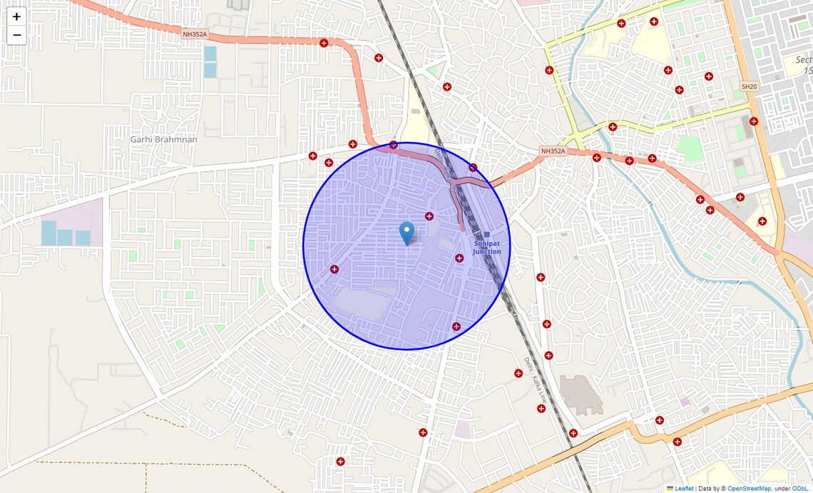 Location Map of Dev Nagar, Sonipat