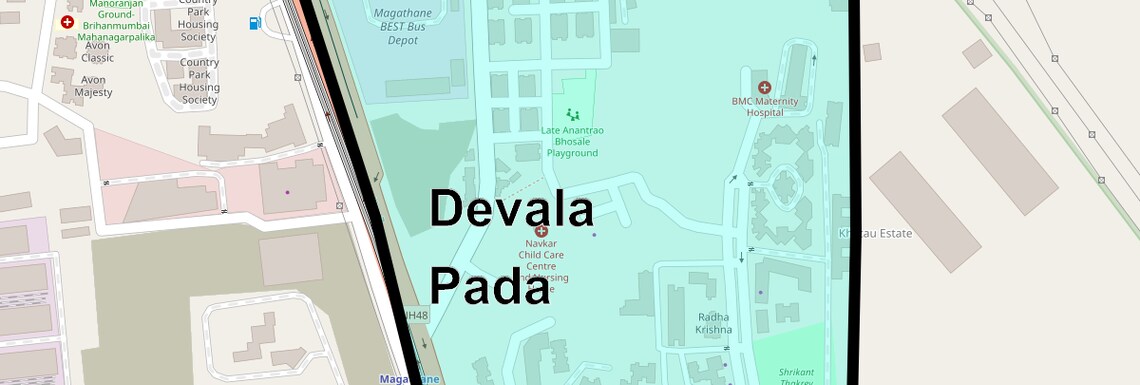 Location Map of Devala Pada, Mumbai