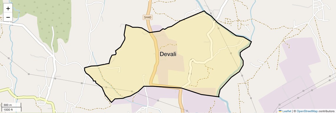 Location Map of Devali, Thane