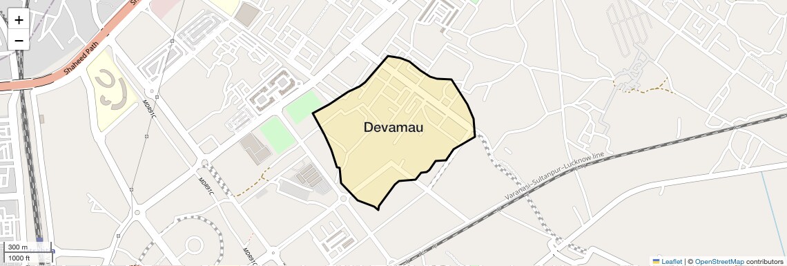 Location Map of Devamau, Lucknow