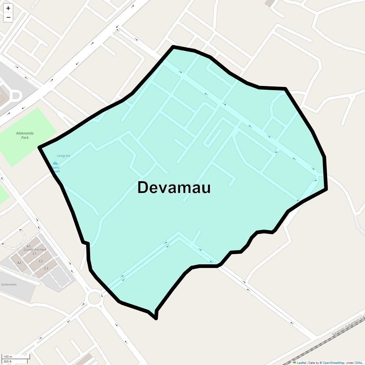 Location Map of Devamau, Lucknow