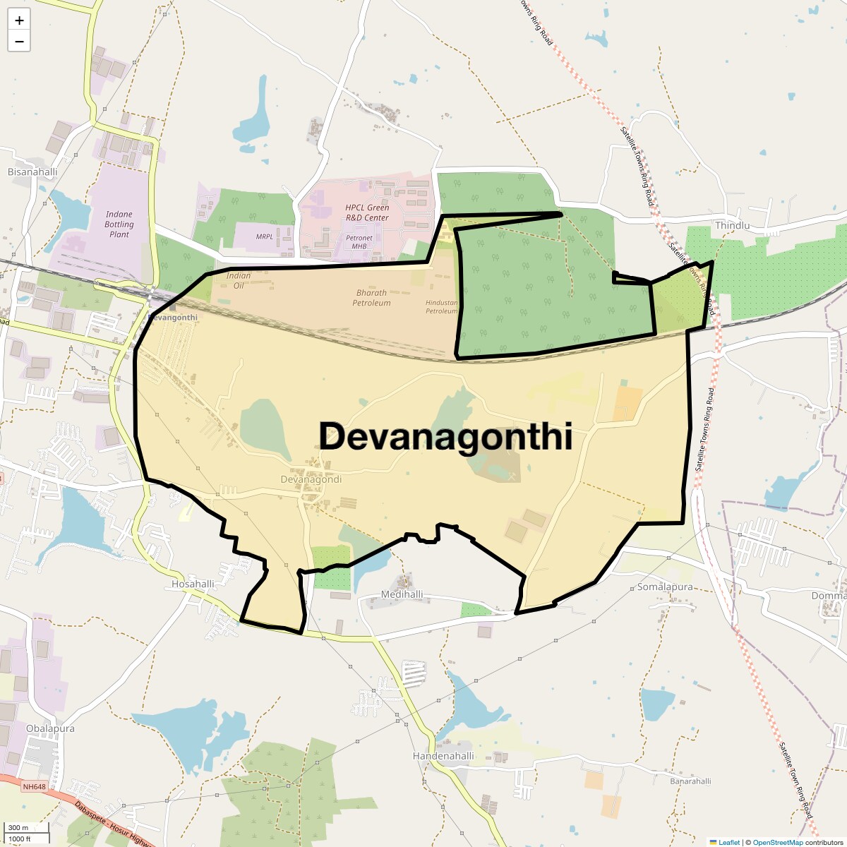 Location Map of Devanagonthi, Bangalore