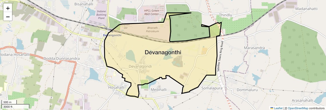 Location Map of Devanagonthi, Bangalore