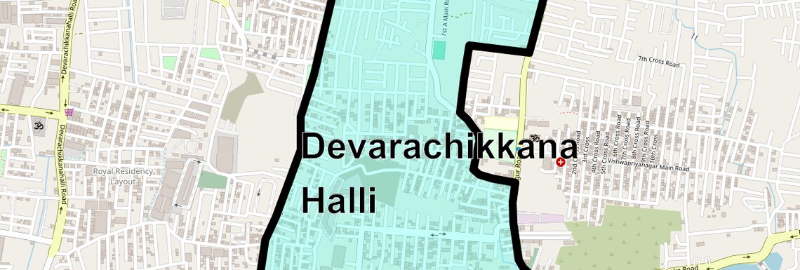 Location Map of Devarachikkana Halli, Bangalore