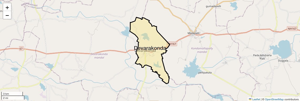 Location Map of Devarakonda, Hyderabad