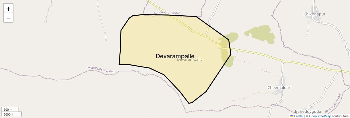 Location Map of Devarampalle, Hyderabad