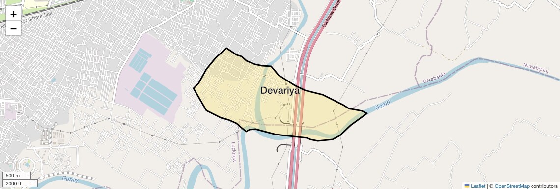 Location Map of Devariya, Lucknow