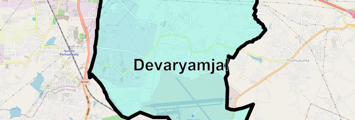 Location Map of Devaryamjal, Hyderabad