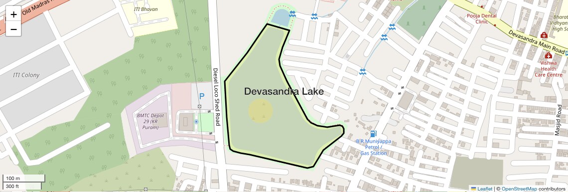 Location Map of Devasandra Lake, Bangalore