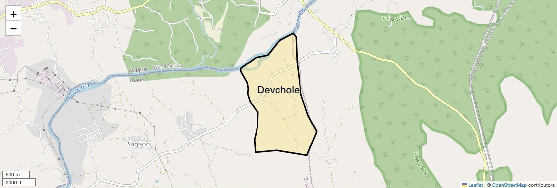 Location Map of Devchole, Thane