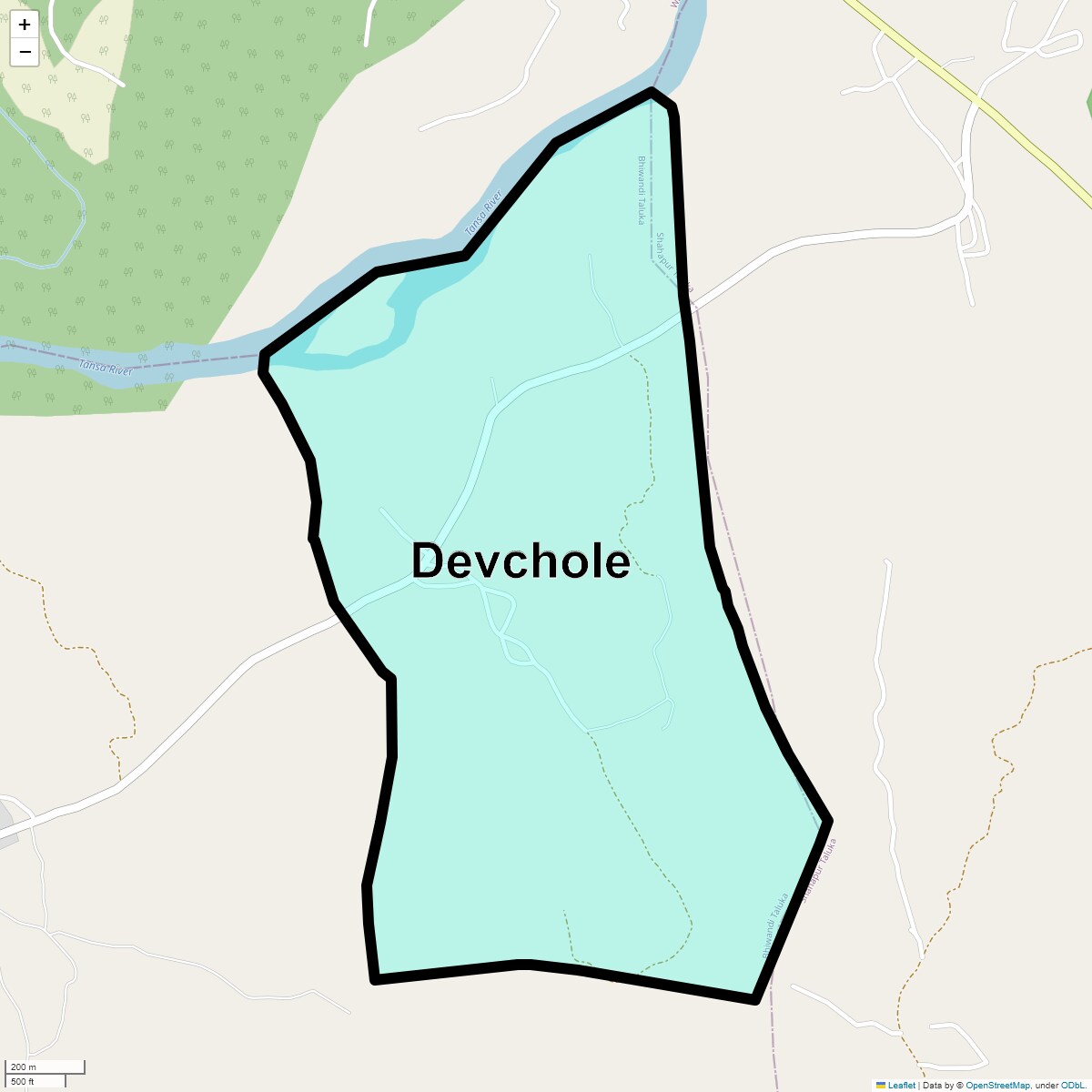 Location Map of Devchole, Thane