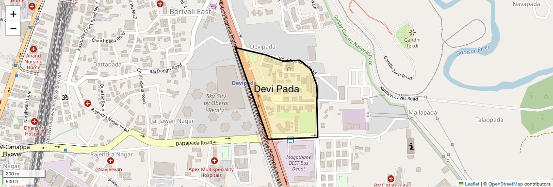 Location Map of Devi Pada, Mumbai